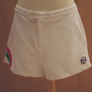 Sergio Tacchini White Vintage Mens Tennis Shorts L